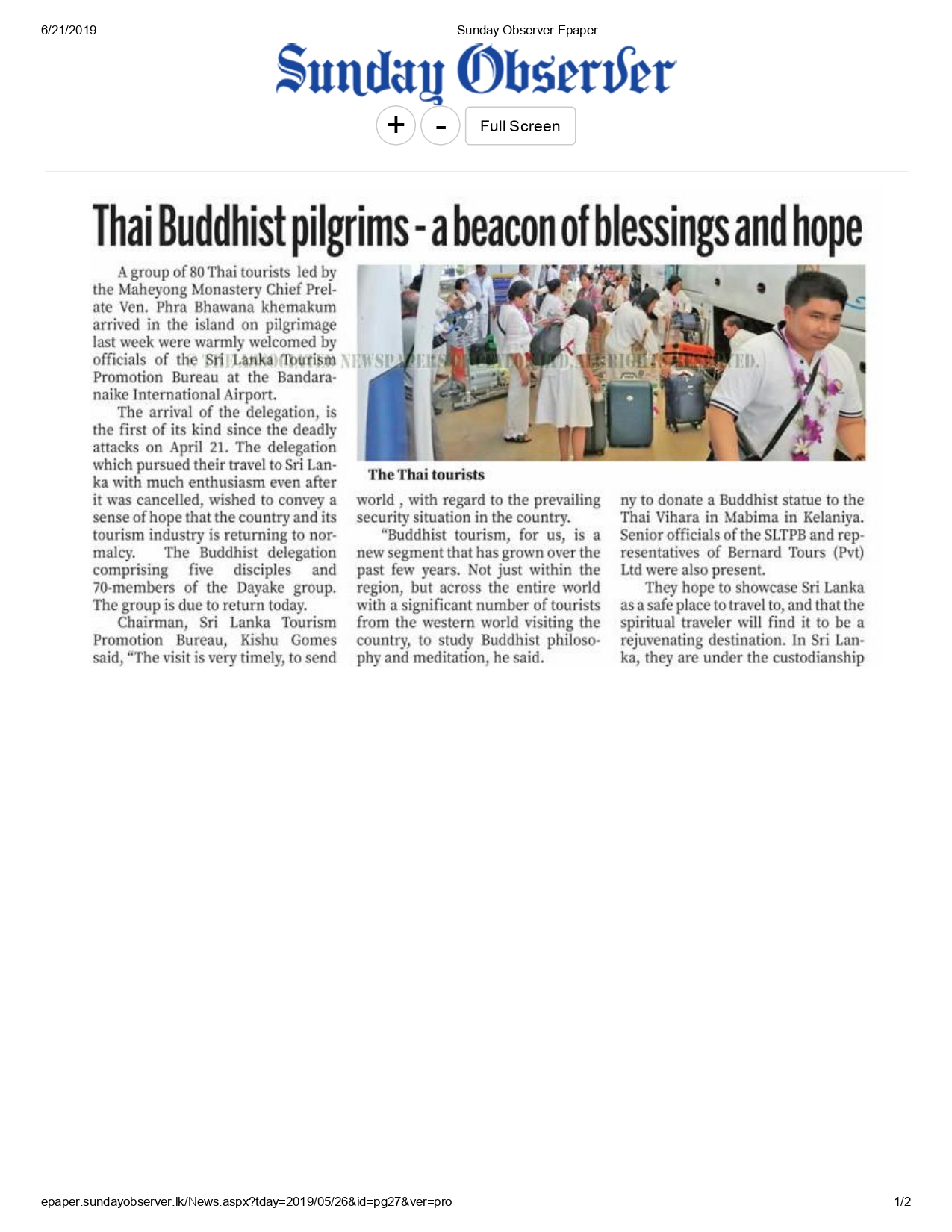 Thai Buddhist pilgrims - a beacon of blessings and hope