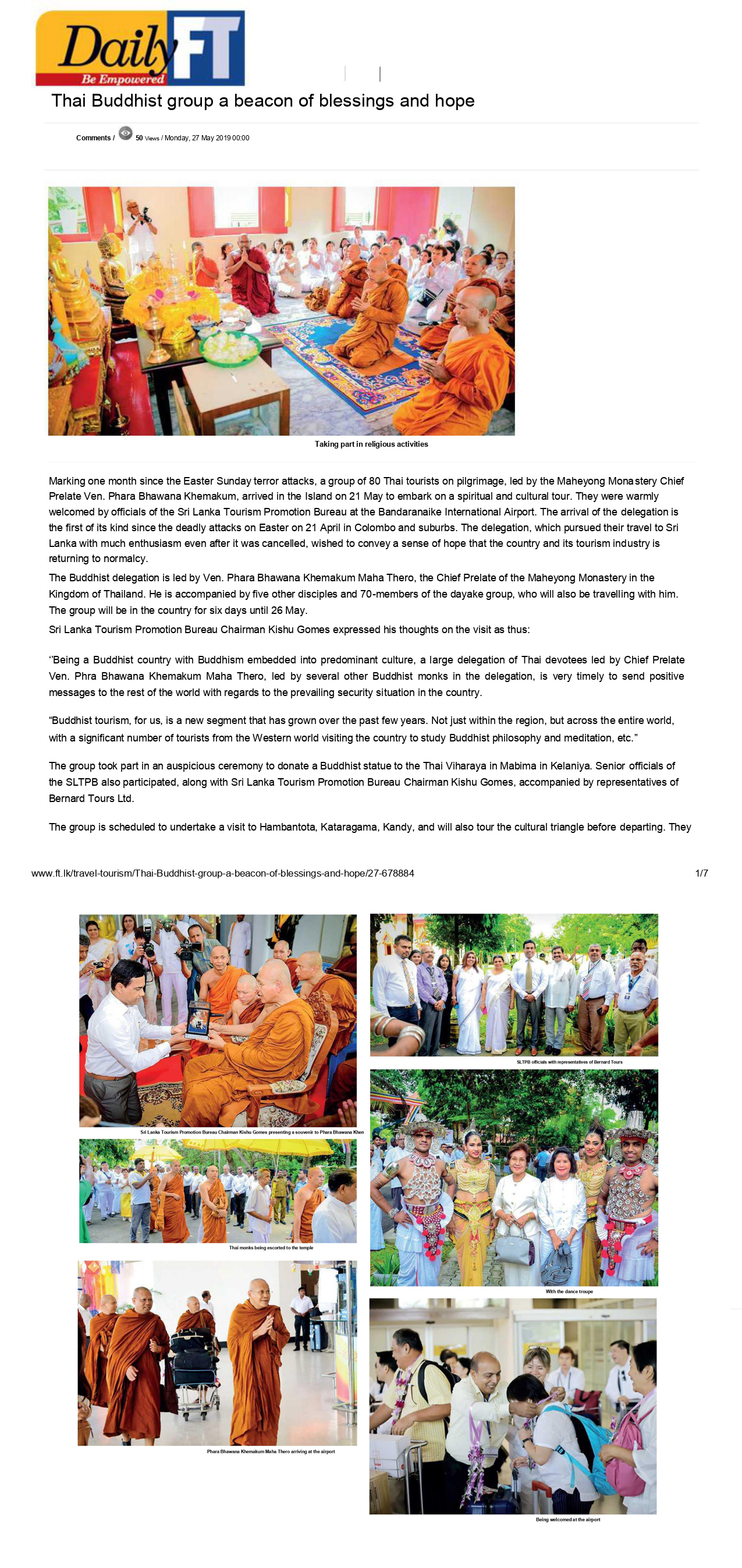 Thai Buddhist group a  beacon of blessings and hope